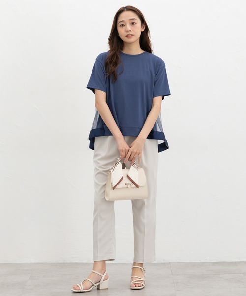 Honeys（ハニーズ）の「【ＵＶカット】バックチュールトップス（Tシャツ/カットソー・レディース・ブルー/アイボリー/ブラック/ブラウン・L/LL/M/S）」の12枚目の写真