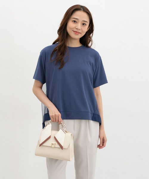 Honeys（ハニーズ）の「【ＵＶカット】バックチュールトップス（Tシャツ/カットソー・レディース・ブルー/アイボリー/ブラック/ブラウン・L/LL/M/S）」の13枚目の写真