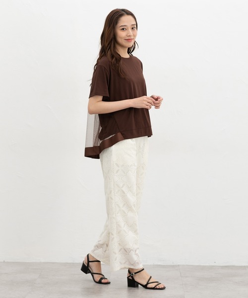 Honeys（ハニーズ）の「【ＵＶカット】バックチュールトップス（Tシャツ/カットソー・レディース・ブルー/アイボリー/ブラック/ブラウン・L/LL/M/S）」の15枚目の写真
