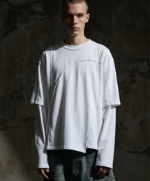 ANDEND（エンデンド）の「切り替えレイヤードロングスリーブ_ホワイト（Tシャツ/カットソー）」