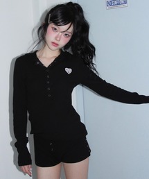 CHERRYQUIRI（チェリーキュリー）の「【CHERRYQUIRI】soft cozy waffle hoodie / 【チェリーキュリー】ソフトコージーワッフルフード付き長袖Tシャツ（Tシャツ/カットソー）」
