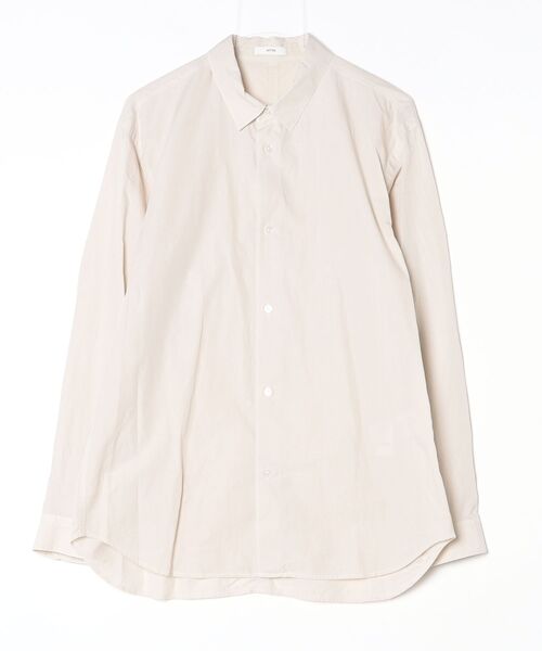 ATON(エイトン)の「【ATON】SHRINK COTTON LAWN OVERSIZED SHIRT(シャツ/ブラウス・メンズ・ベージュ・4)」の3枚目の写真