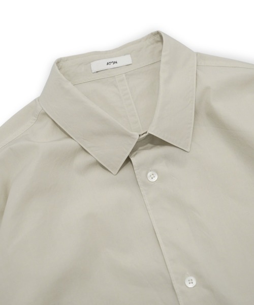ATON(エイトン)の「【ATON】SHRINK COTTON LAWN OVERSIZED SHIRT(シャツ/ブラウス・メンズ・ベージュ・4)」の6枚目の写真