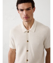 GRANCY】Spray Damaged V-neck Wool Knit / スプレーダメージVネック
