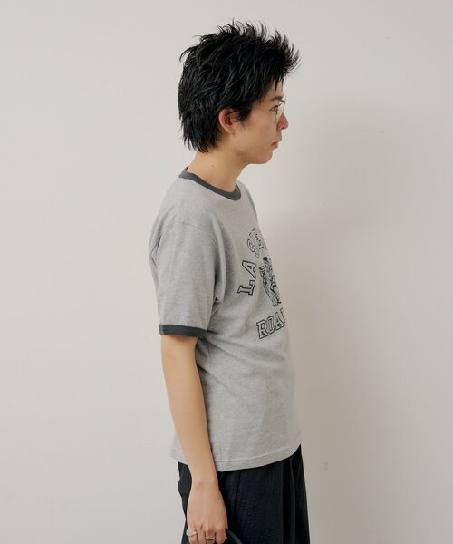 Kastane(カスタネ)の「【WHIMSIC/2サイズ展開】オーバーダイ プリントTシャツ(Tシャツ/カットソー・レディース・ブルー/ベージュ/グレー・2/1)」の15枚目の写真