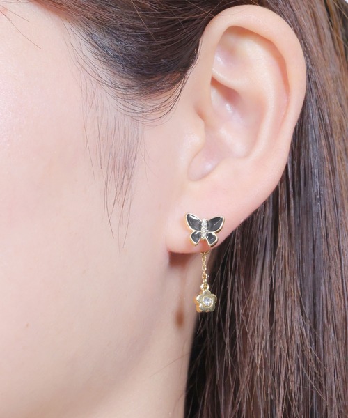 マリークワント　両耳　ピアス バタフライリボン ピアス（ピアス（両耳用））｜MARY QUANT（マリー