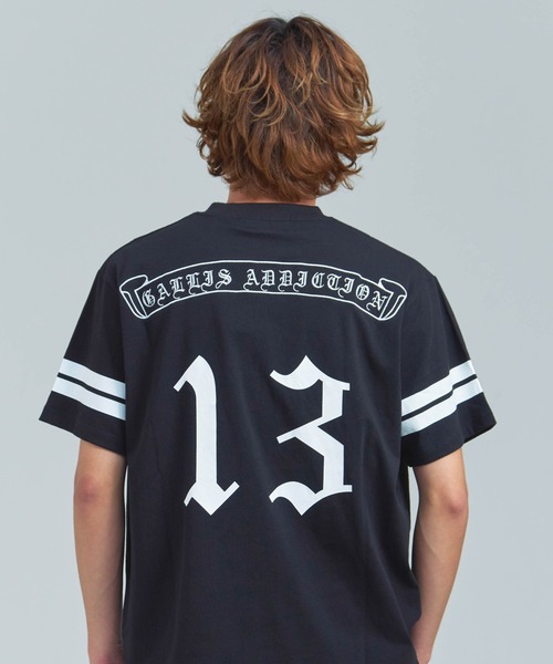 GALLIS ADDICTION（ガリスアディクション）の「GA 13-Football Tee（Tシャツ/カットソー・メンズ・ホワイト/ブラック・L/M）」の2枚目の写真
