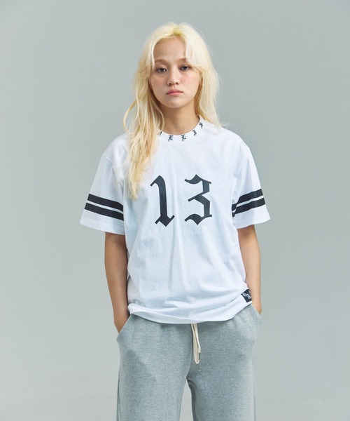 GALLIS ADDICTION（ガリスアディクション）の「GA 13-Football Tee（Tシャツ/カットソー・メンズ・ホワイト/ブラック・L/M）」の3枚目の写真