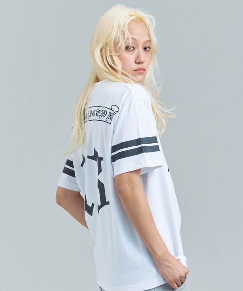 GALLIS ADDICTION（ガリスアディクション）の「GA 13-Football Tee（Tシャツ/カットソー・メンズ・ホワイト/ブラック・L/M）」の6枚目の写真