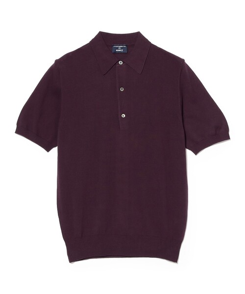 BEAMS F(ビームスエフ)の「【別注】MORGANO / コットン ショートスリーブ ニット ポロシャツ(ポロシャツ・メンズ・ネイビー/パープル/ブラウン/ブラック・46/48/50/52)」の5枚目の写真