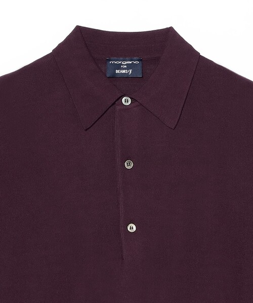 BEAMS F(ビームスエフ)の「【別注】MORGANO / コットン ショートスリーブ ニット ポロシャツ(ポロシャツ・メンズ・ネイビー/パープル/ブラウン/ブラック・46/48/50/52)」の6枚目の写真