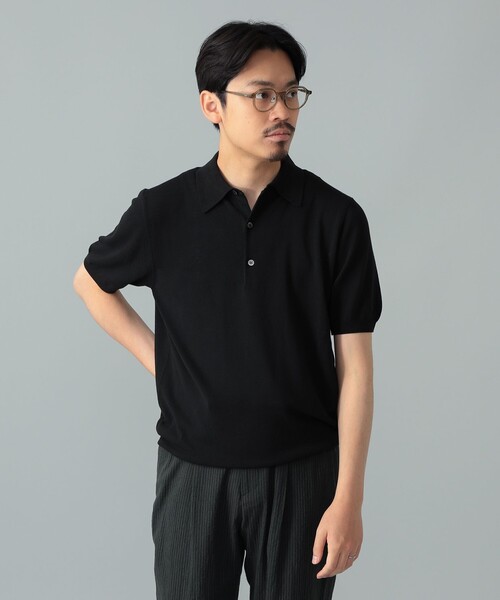 BEAMS F(ビームスエフ)の「【別注】MORGANO / コットン ショートスリーブ ニット ポロシャツ(ポロシャツ・メンズ・ネイビー/パープル/ブラウン/ブラック・46/48/50/52)」の22枚目の写真