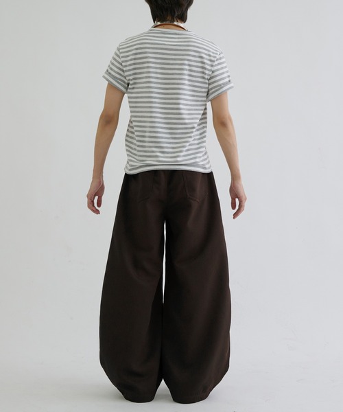 EPNK（イーピーエヌケー）の「Assorted border short sleeve tee / アソートボーダーショートスリーブT（Tシャツ/カットソー・メンズ・オフホワイト/ブラック/ブラック系/グレー・SMALL/LARGE/MEDIUM）」の18枚目の写真