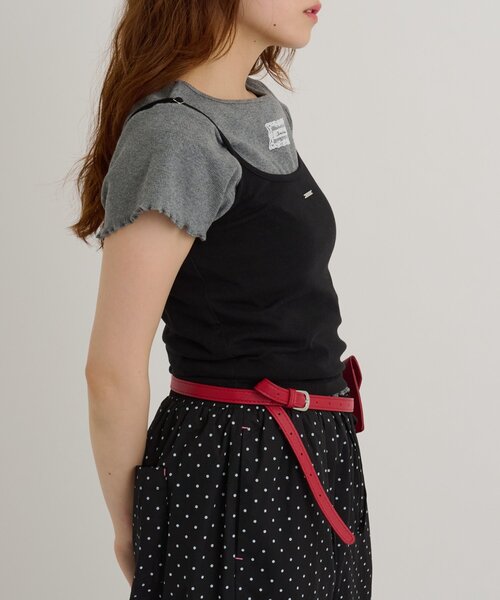 w closet(ダブルクローゼット)の「【5色展開】プレート付きキャミ 夏服(キャミソール・レディース・グリーン/ピンク/オフホワイト/ブルー/ブラック・FREE)」の17枚目の写真