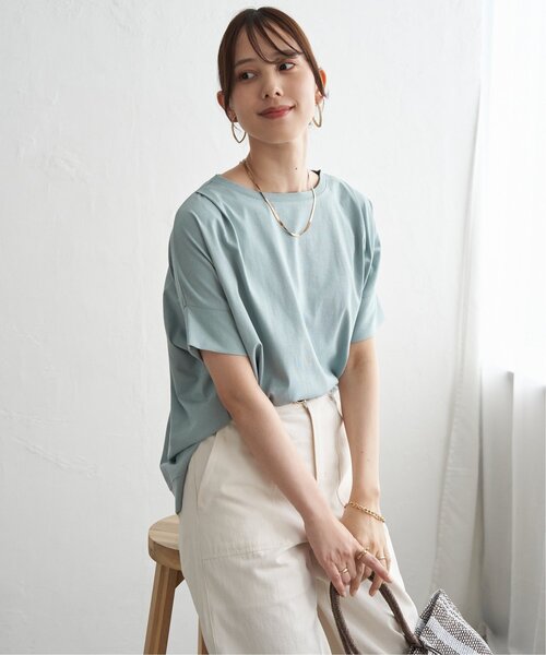 ikka(イッカ)の「【プチプラ1990円(税抜)】冷感ショルダータックプルオーバー【お得だ値/接触冷感】(Tシャツ/カットソー・レディース・ベージュ/オフホワイト/ピンク/ブラック/ライトグリーン・M/L/S)」の18枚目の写真