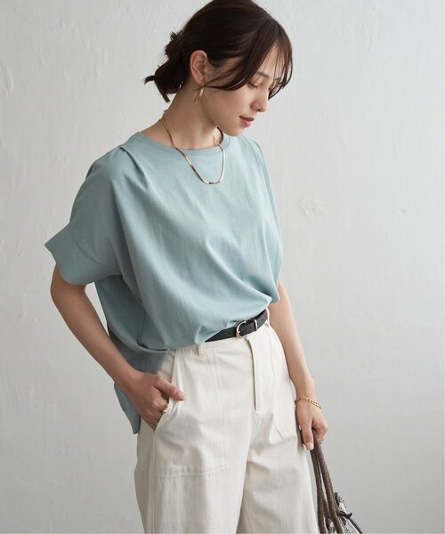 ikka(イッカ)の「【プチプラ1990円(税抜)】冷感ショルダータックプルオーバー【お得だ値/接触冷感】(Tシャツ/カットソー・レディース・ベージュ/オフホワイト/ピンク/ブラック/ライトグリーン・M/L/S)」の20枚目の写真