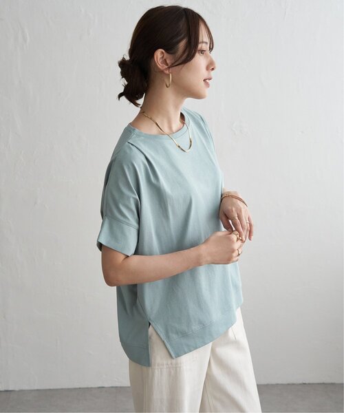 ikka(イッカ)の「【プチプラ1990円(税抜)】冷感ショルダータックプルオーバー【お得だ値/接触冷感】(Tシャツ/カットソー・レディース・ベージュ/オフホワイト/ピンク/ブラック/ライトグリーン・M/L/S)」の21枚目の写真