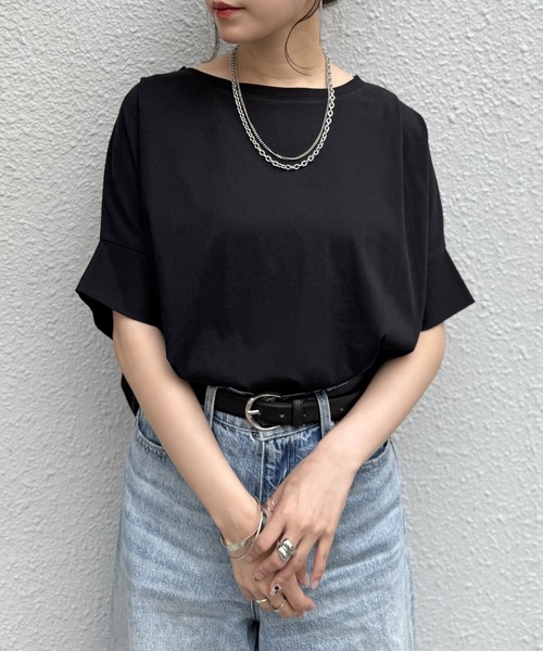 ikka(イッカ)の「【プチプラ1990円(税抜)】冷感ショルダータックプルオーバー【お得だ値/接触冷感】(Tシャツ/カットソー・レディース・ベージュ/オフホワイト/ピンク/ブラック/ライトグリーン・M/L/S)」の2枚目の写真