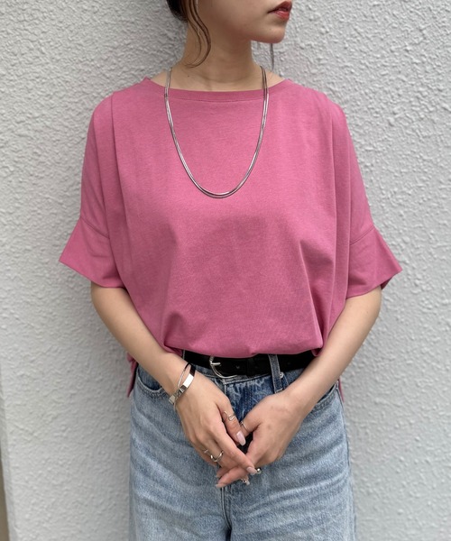 ikka(イッカ)の「【プチプラ1990円(税抜)】冷感ショルダータックプルオーバー【お得だ値/接触冷感】(Tシャツ/カットソー・レディース・ベージュ/オフホワイト/ピンク/ブラック/ライトグリーン・M/L/S)」の6枚目の写真