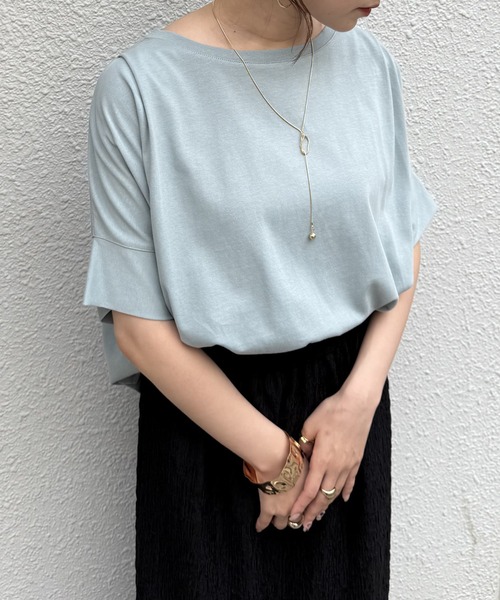 ikka(イッカ)の「【プチプラ1990円(税抜)】冷感ショルダータックプルオーバー【お得だ値/接触冷感】(Tシャツ/カットソー・レディース・ベージュ/オフホワイト/ピンク/ブラック/ライトグリーン・M/L/S)」の15枚目の写真
