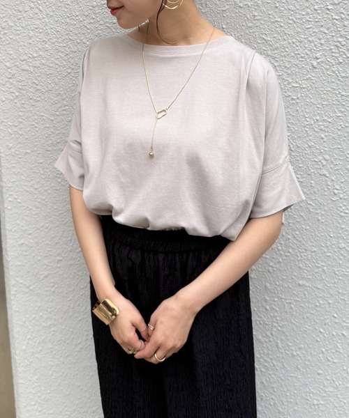 ikka(イッカ)の「【プチプラ1990円(税抜)】冷感ショルダータックプルオーバー【お得だ値/接触冷感】(Tシャツ/カットソー・レディース・ベージュ/オフホワイト/ピンク/ブラック/ライトグリーン・M/L/S)」の17枚目の写真