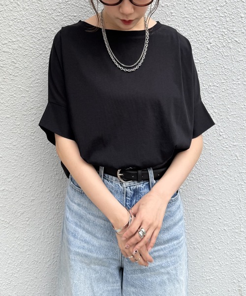 ikka(イッカ)の「【プチプラ1990円(税抜)】冷感ショルダータックプルオーバー【お得だ値/接触冷感】(Tシャツ/カットソー・レディース・ベージュ/オフホワイト/ピンク/ブラック/ライトグリーン・M/L/S)」の19枚目の写真