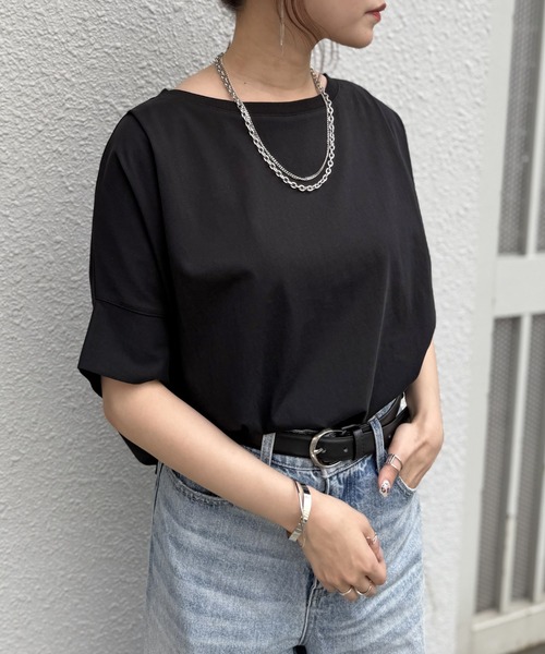 ikka(イッカ)の「【プチプラ1990円(税抜)】冷感ショルダータックプルオーバー【お得だ値/接触冷感】(Tシャツ/カットソー・レディース・ベージュ/オフホワイト/ピンク/ブラック/ライトグリーン・M/L/S)」の20枚目の写真