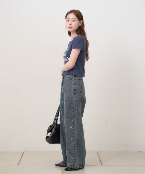 Kastane(カスタネ)の「【S.Mサイズ展開】ヴィンテージ加工ロゴTEE(Tシャツ/カットソー・レディース・ネイビー/グレー/アイボリー・SMALL/MEDIUM)」の7枚目の写真