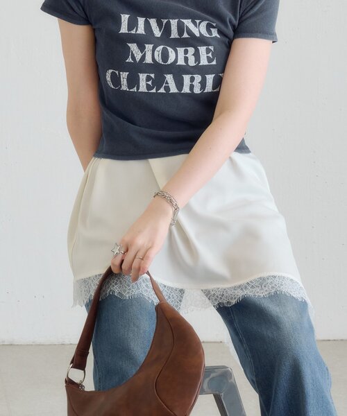 Kastane(カスタネ)の「【S.Mサイズ展開】ヴィンテージ加工ロゴTEE(Tシャツ/カットソー・レディース・ネイビー/グレー/アイボリー・SMALL/MEDIUM)」の8枚目の写真