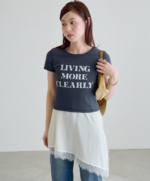 Kastane(カスタネ)の「【S.Mサイズ展開】ヴィンテージ加工ロゴTEE(Tシャツ/カットソー・レディース・ネイビー/グレー/アイボリー・SMALL/MEDIUM)」の15枚目の写真