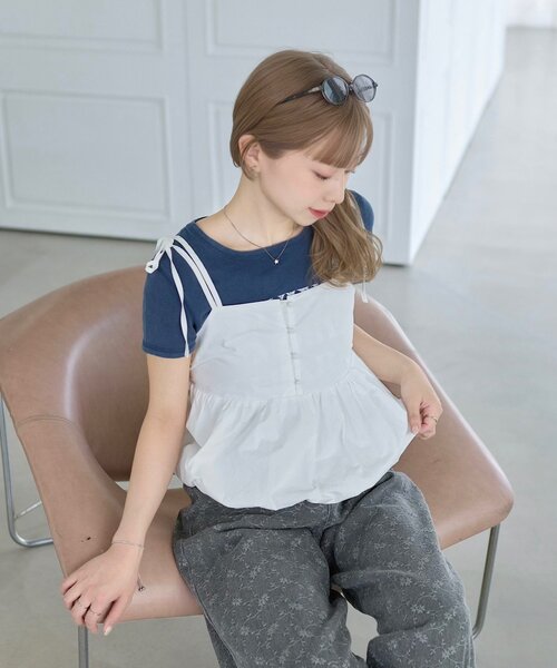 Kastane(カスタネ)の「【S.Mサイズ展開】ヴィンテージ加工ロゴTEE(Tシャツ/カットソー・レディース・ネイビー/グレー/アイボリー・SMALL/MEDIUM)」の20枚目の写真
