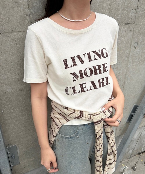 Kastane(カスタネ)の「【S.Mサイズ展開】ヴィンテージ加工ロゴTEE(Tシャツ/カットソー・レディース・ネイビー/グレー/アイボリー・SMALL/MEDIUM)」の1枚目の写真