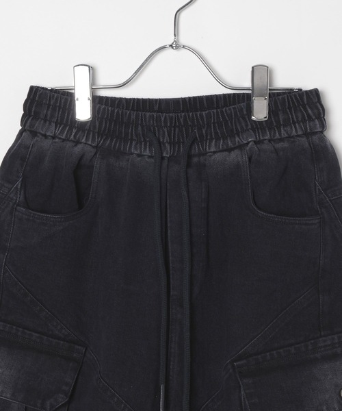 LAND MUSEUM(ランドミュージアム)の「LAND MUSEUM/ウォッシュカーゴショートパンツ(カーゴパンツ・メンズ・ブラック・LARGE/MEDIUM)」の3枚目の写真