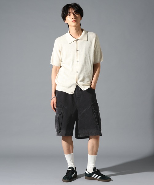 LAND MUSEUM(ランドミュージアム)の「LAND MUSEUM/ウォッシュカーゴショートパンツ(カーゴパンツ・メンズ・ブラック・LARGE/MEDIUM)」の10枚目の写真