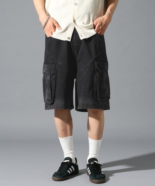 LAND MUSEUM(ランドミュージアム)の「LAND MUSEUM/ウォッシュカーゴショートパンツ(カーゴパンツ・メンズ・ブラック・LARGE/MEDIUM)」の13枚目の写真