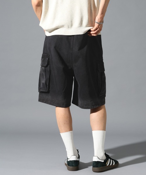 LAND MUSEUM(ランドミュージアム)の「LAND MUSEUM/ウォッシュカーゴショートパンツ(カーゴパンツ・メンズ・ブラック・LARGE/MEDIUM)」の16枚目の写真
