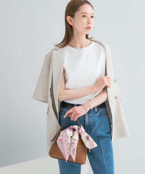URBAN RESEARCH ROSSO WOMEN(アーバンリサーチ ロッソ)の「汗染防止 フレンチリブTシャツ(Tシャツ/カットソー・レディース・ベージュ系その他/チャコールグレー/オフホワイト/ブルー系その他・FREE)」の2枚目の写真