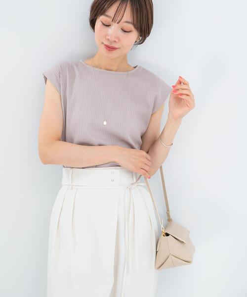URBAN RESEARCH ROSSO WOMEN(アーバンリサーチ ロッソ)の「汗染防止 フレンチリブTシャツ(Tシャツ/カットソー・レディース・ベージュ系その他/チャコールグレー/オフホワイト/ブルー系その他・FREE)」の19枚目の写真