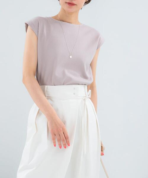 URBAN RESEARCH ROSSO WOMEN(アーバンリサーチ ロッソ)の「汗染防止 フレンチリブTシャツ(Tシャツ/カットソー・レディース・ベージュ系その他/チャコールグレー/オフホワイト/ブルー系その他・FREE)」の20枚目の写真