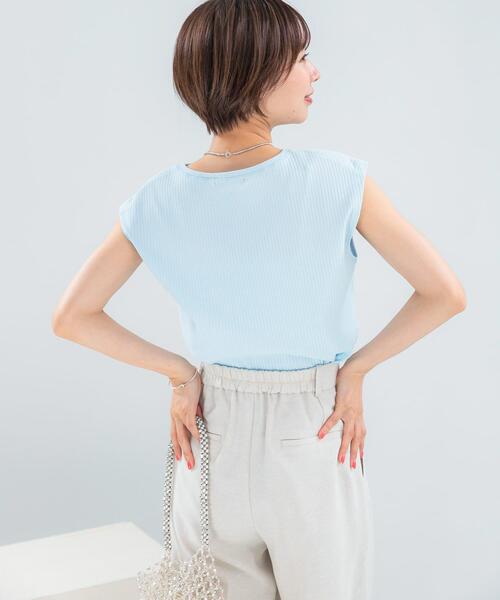 URBAN RESEARCH ROSSO WOMEN(アーバンリサーチ ロッソ)の「汗染防止 フレンチリブTシャツ(Tシャツ/カットソー・レディース・ベージュ系その他/チャコールグレー/オフホワイト/ブルー系その他・FREE)」の13枚目の写真