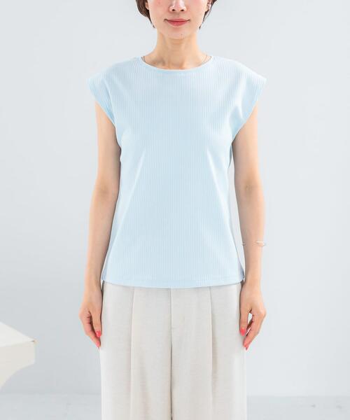 URBAN RESEARCH ROSSO WOMEN(アーバンリサーチ ロッソ)の「汗染防止 フレンチリブTシャツ(Tシャツ/カットソー・レディース・ベージュ系その他/チャコールグレー/オフホワイト/ブルー系その他・FREE)」の15枚目の写真