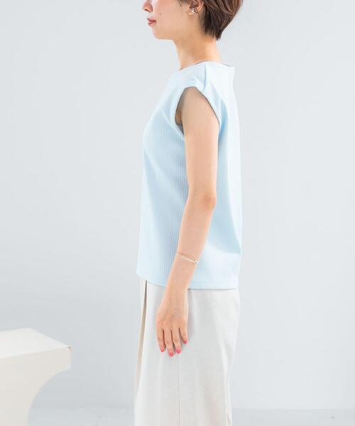 URBAN RESEARCH ROSSO WOMEN(アーバンリサーチ ロッソ)の「汗染防止 フレンチリブTシャツ(Tシャツ/カットソー・レディース・ベージュ系その他/チャコールグレー/オフホワイト/ブルー系その他・FREE)」の5枚目の写真