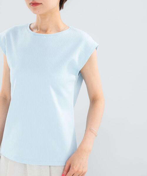 URBAN RESEARCH ROSSO WOMEN(アーバンリサーチ ロッソ)の「汗染防止 フレンチリブTシャツ(Tシャツ/カットソー・レディース・ベージュ系その他/チャコールグレー/オフホワイト/ブルー系その他・FREE)」の7枚目の写真