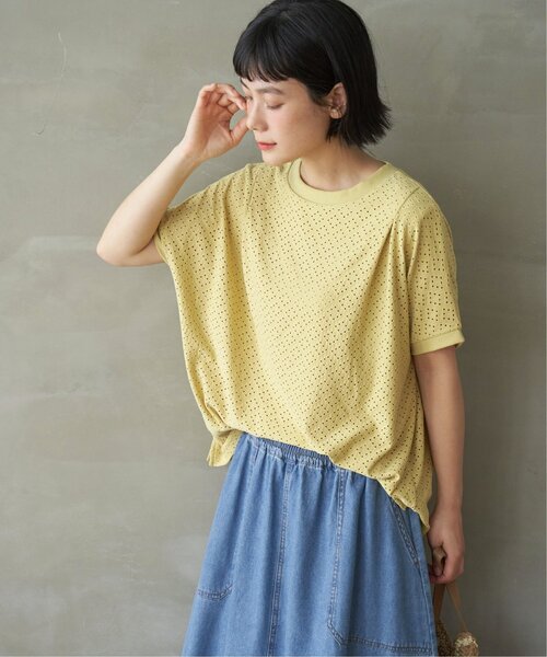 LBC(エルビーシー)の「【※プチプラ1990円★お得だ値※】冷感アイレットレースプルオーバー(Tシャツ/カットソー・レディース・グリーン/グレイッシュベージュ/ネイビー/イエロー/オフホワイト・M/L)」の15枚目の写真