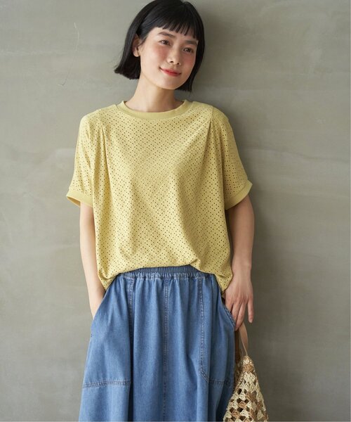 LBC(エルビーシー)の「【※プチプラ1990円★お得だ値※】冷感アイレットレースプルオーバー(Tシャツ/カットソー・レディース・グリーン/グレイッシュベージュ/ネイビー/イエロー/オフホワイト・M/L)」の16枚目の写真