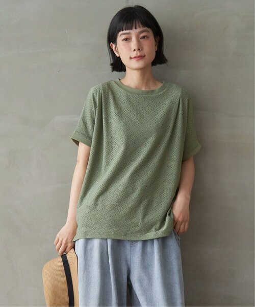 LBC(エルビーシー)の「【※プチプラ1990円★お得だ値※】冷感アイレットレースプルオーバー(Tシャツ/カットソー・レディース・グリーン/グレイッシュベージュ/ネイビー/イエロー/オフホワイト・M/L)」の21枚目の写真