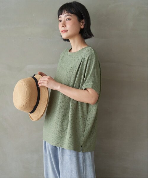 LBC(エルビーシー)の「【※プチプラ1990円★お得だ値※】冷感アイレットレースプルオーバー(Tシャツ/カットソー・レディース・グリーン/グレイッシュベージュ/ネイビー/イエロー/オフホワイト・M/L)」の22枚目の写真