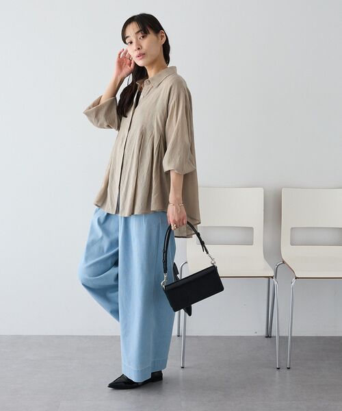 CRAFT STANDARD BOUTIQUE（クラフトスタンダードブティック）の「接触冷感 3タックデニムパンツ（デニムパンツ・レディース・インディゴブルー/ライトインディゴブルー/ブラック・L/M）」の4枚目の写真