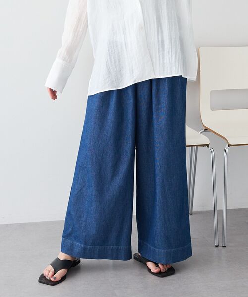 CRAFT STANDARD BOUTIQUE（クラフトスタンダードブティック）の「接触冷感 3タックデニムパンツ（デニムパンツ・レディース・インディゴブルー/ライトインディゴブルー/ブラック・L/M）」の9枚目の写真