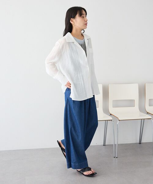 CRAFT STANDARD BOUTIQUE（クラフトスタンダードブティック）の「接触冷感 3タックデニムパンツ（デニムパンツ・レディース・インディゴブルー/ライトインディゴブルー/ブラック・L/M）」の11枚目の写真